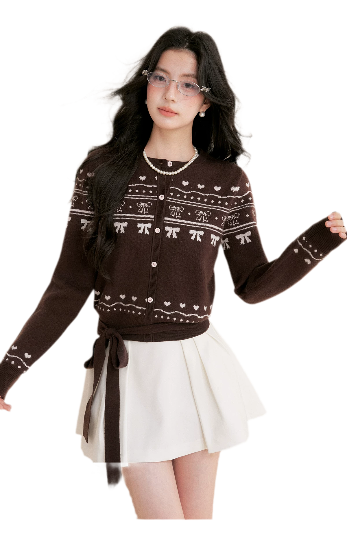 Fair Isle Tie Cardigan