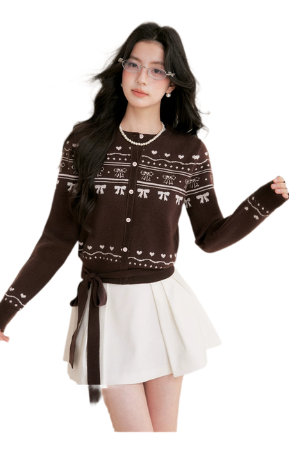 Fair Isle Tie Cardigan