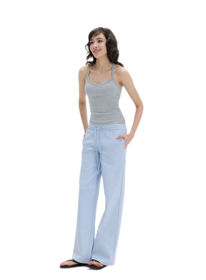 Low-Rise Wide-Leg Loose Sweatpants