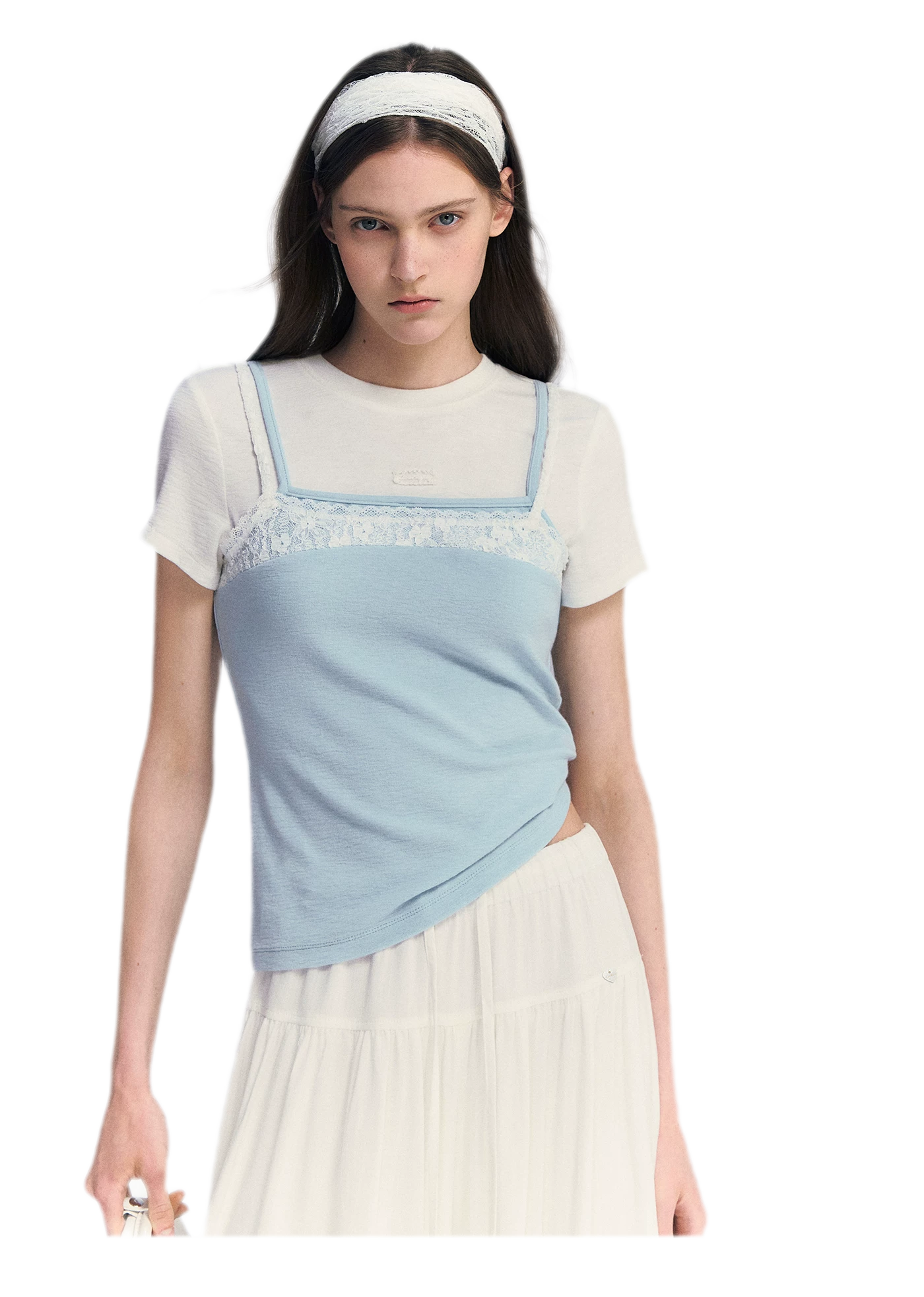 Lace Trim Layered Tee