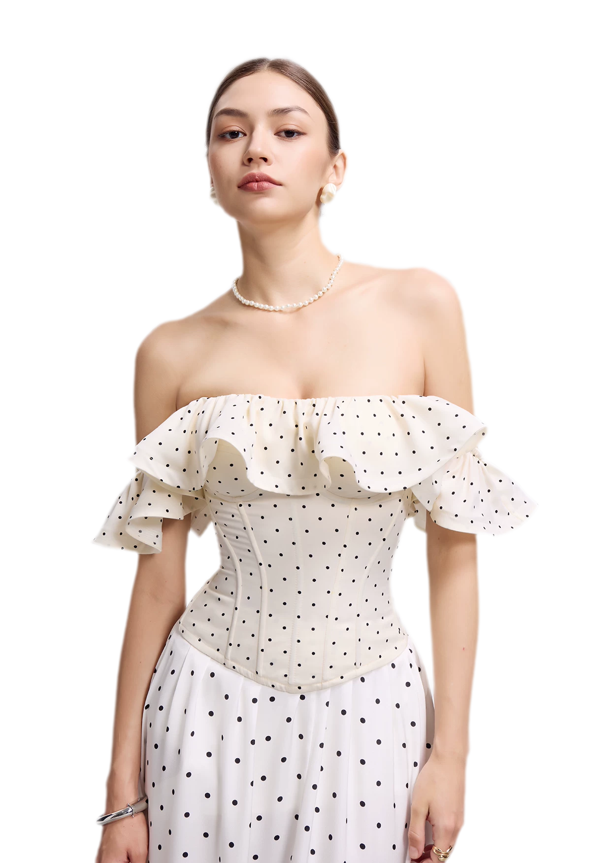 Polka Dot Ruffle Corset