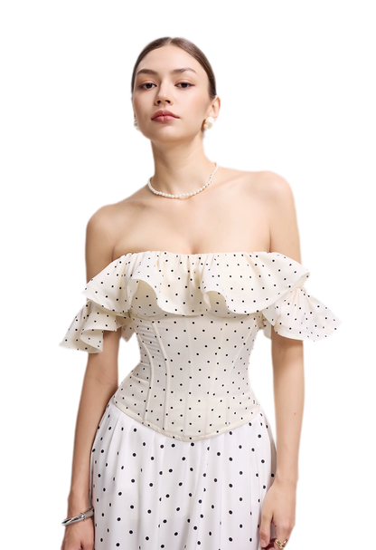 Polka Dot Ruffle Corset