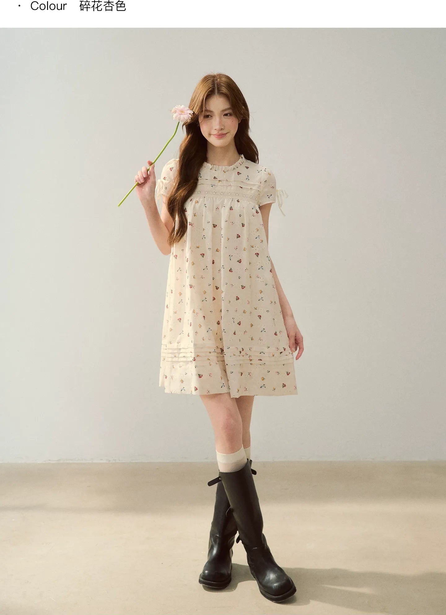 Embroidered Ruffle Dress