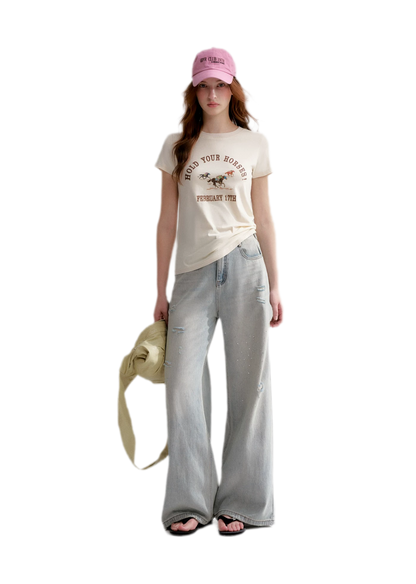 Washed Rhinestone Jeans