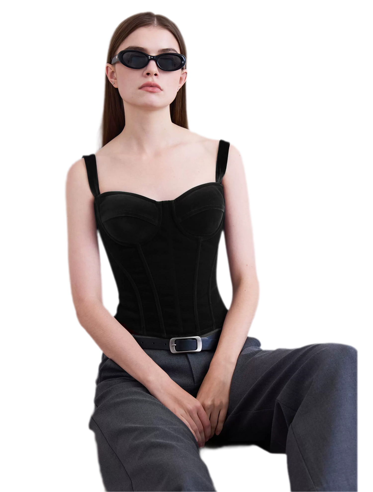 Velvet Boned Corset Top