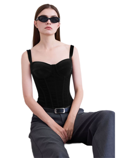Velvet Boned Corset Top