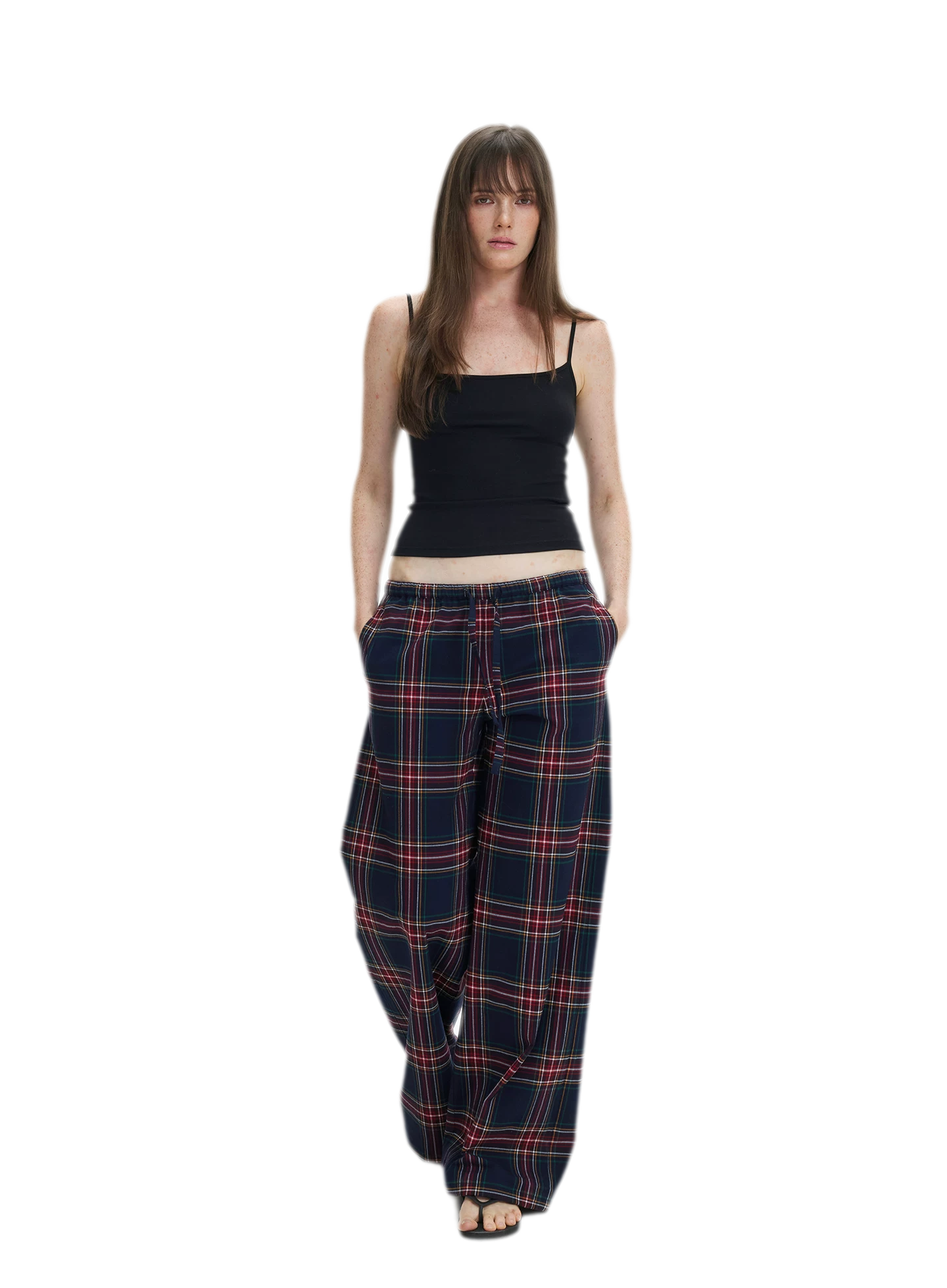 Vintage Plaid Low-Rise Bottoms