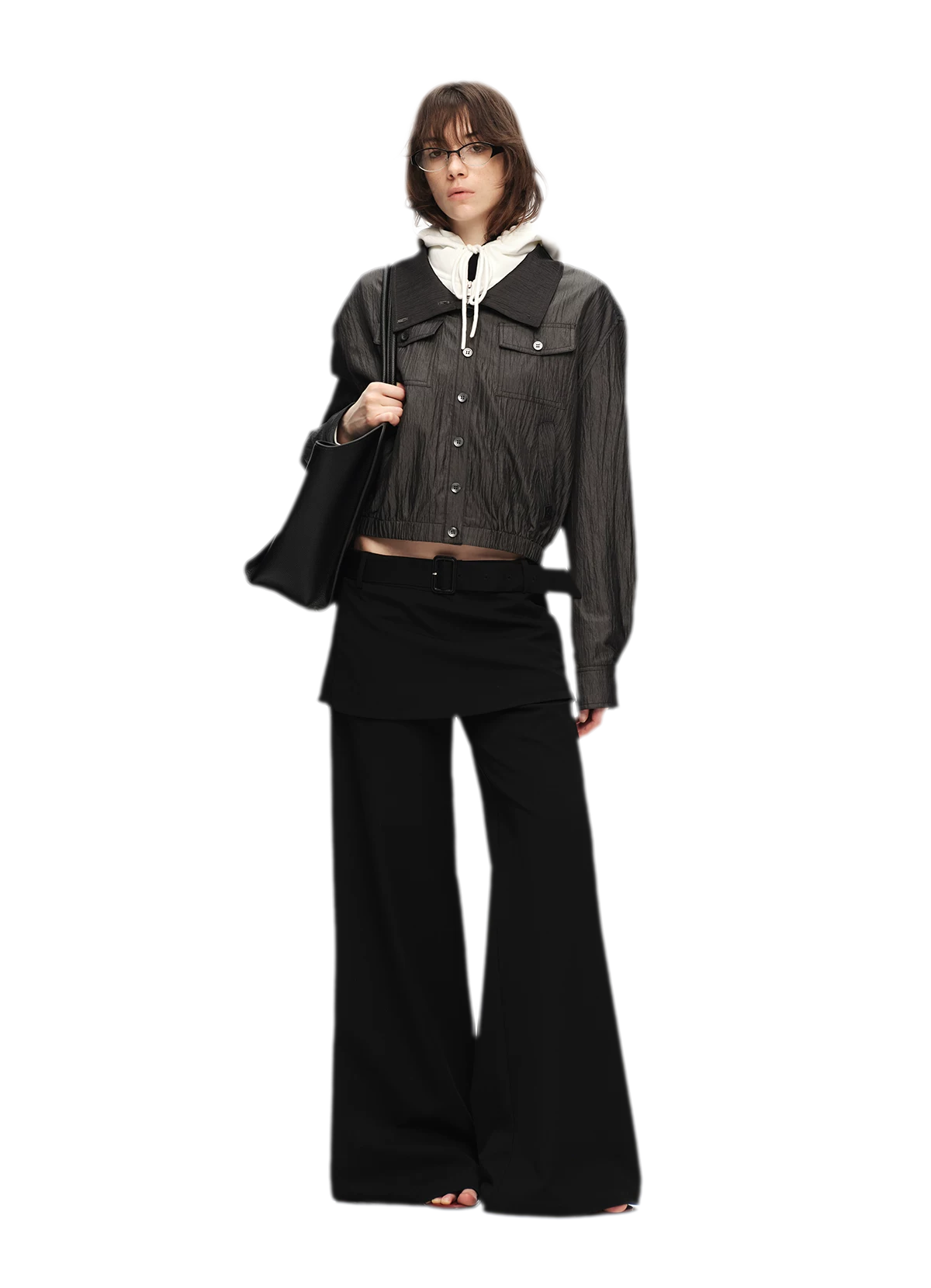 Lightweight High-Collar Cropped Jacket