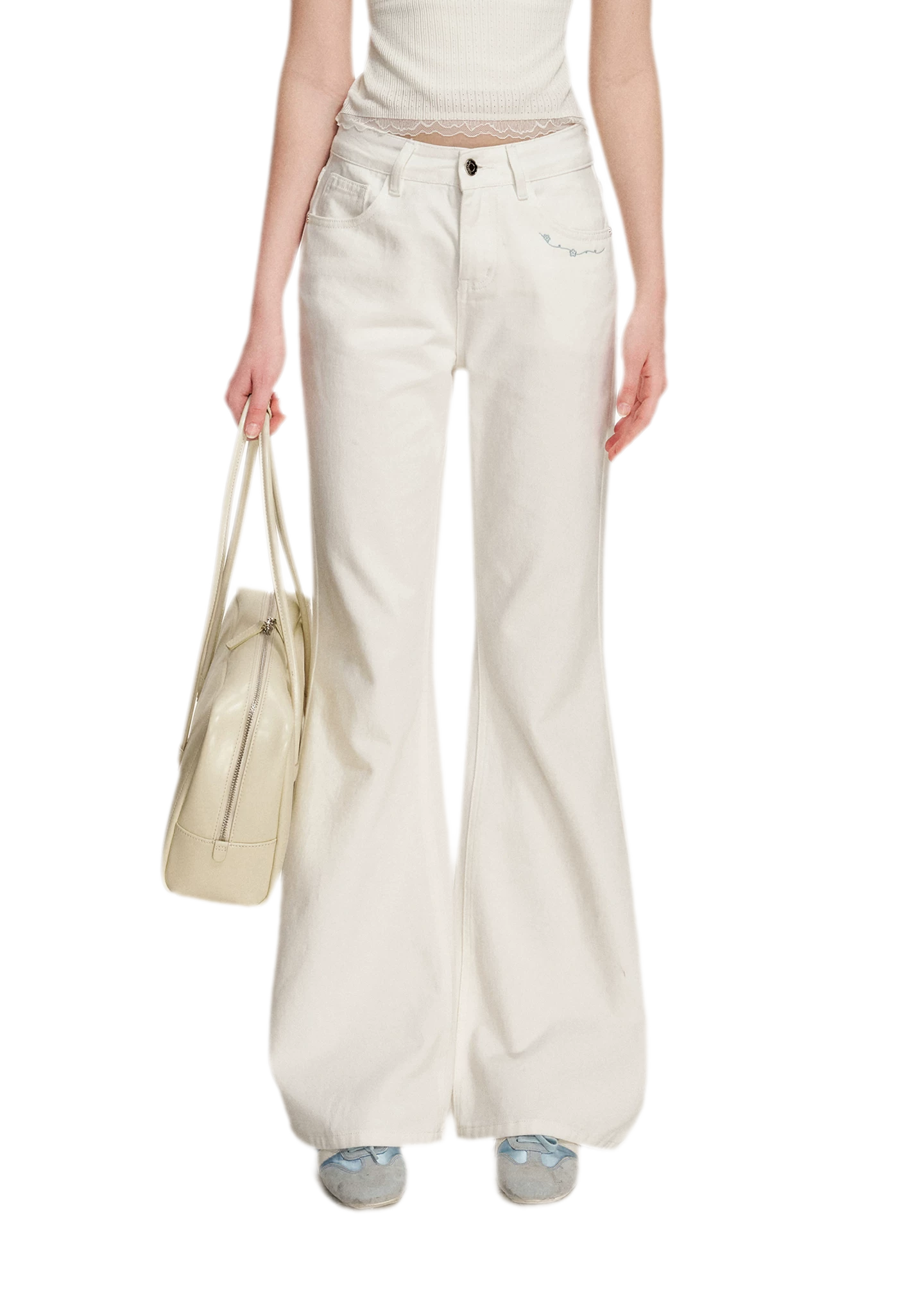 Embroidered Flared Jeans