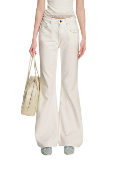 Embroidered Flared Jeans