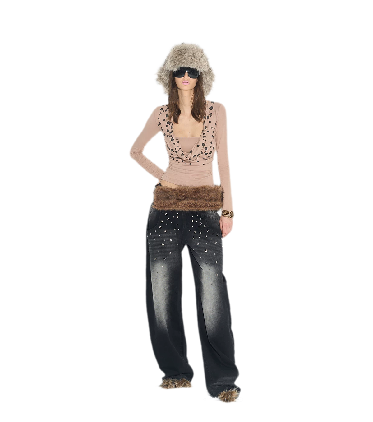 Leopard Twist V-Neck Top