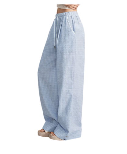 Plaid Wide-Leg Trousers