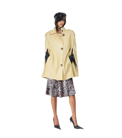 Glossy PU Cape Coat