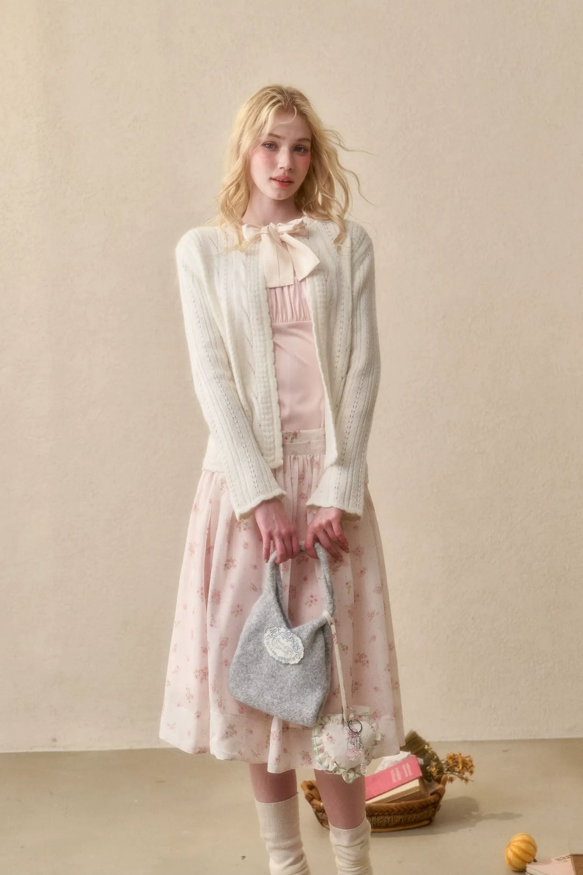 Soft Wool Ribbon Cardigan