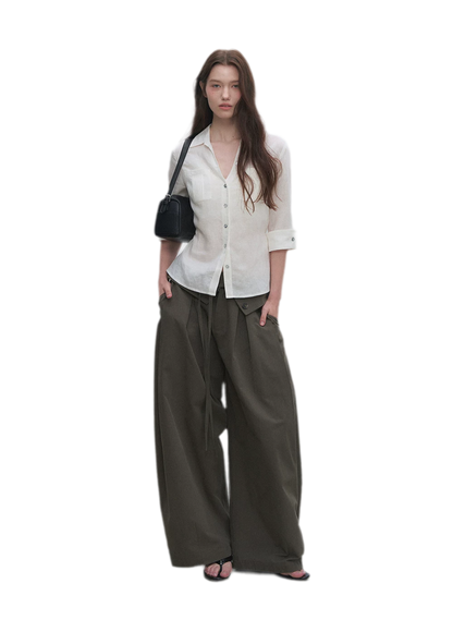 Tencel Linen Cinched Shirt