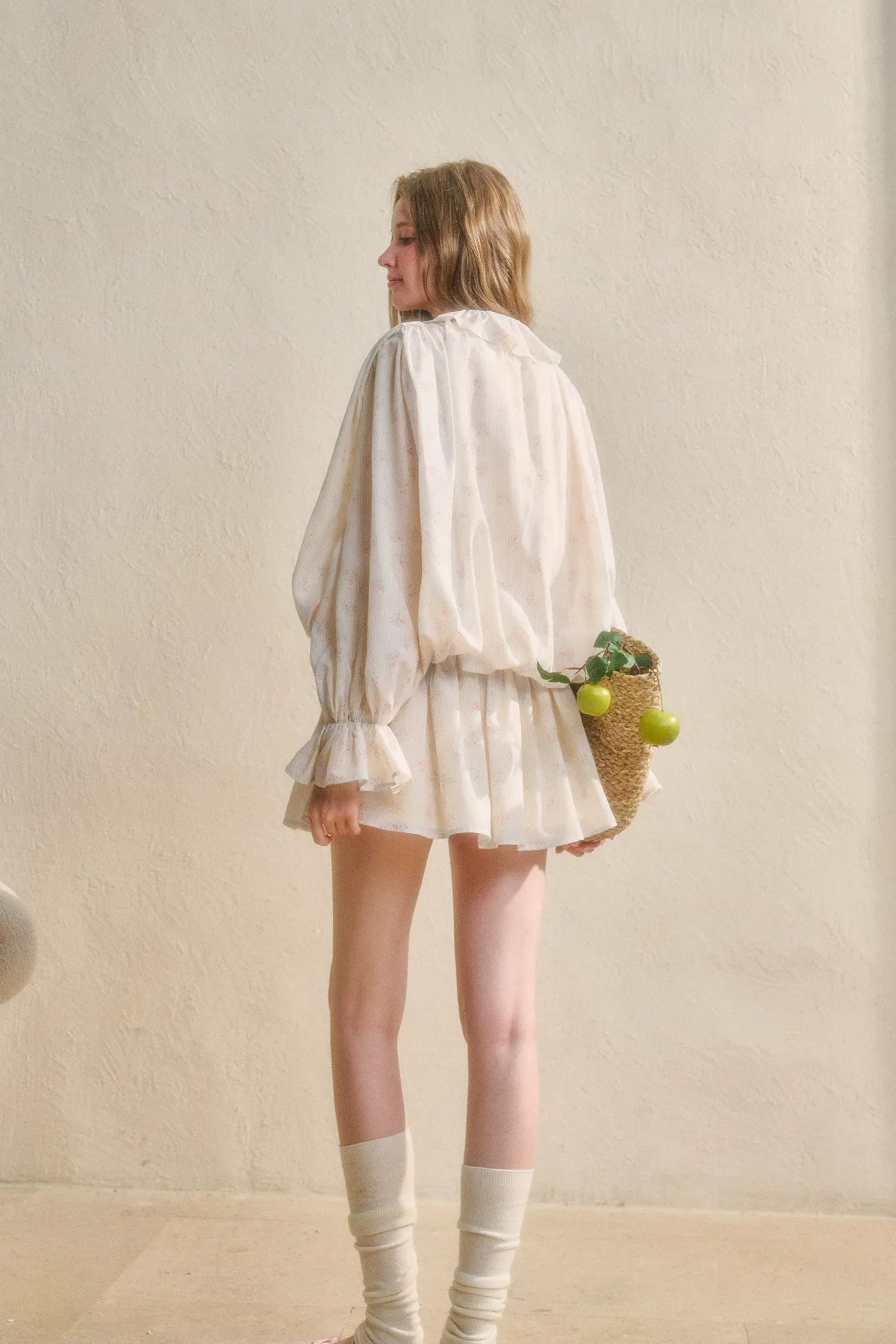 Floral Ruffle Shirt Dress