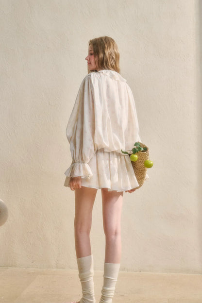 Floral Ruffle Shirt Dress