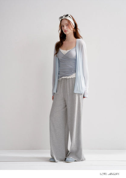 Lyrical Lace Spliced Cross Mesh Camisole Top