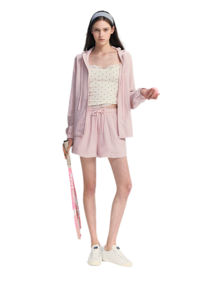 Lace Trim Drawstring Set