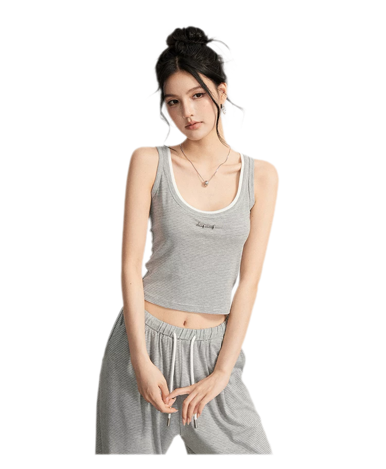 Striped U-Neck Set