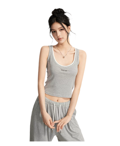 Striped U-Neck Set