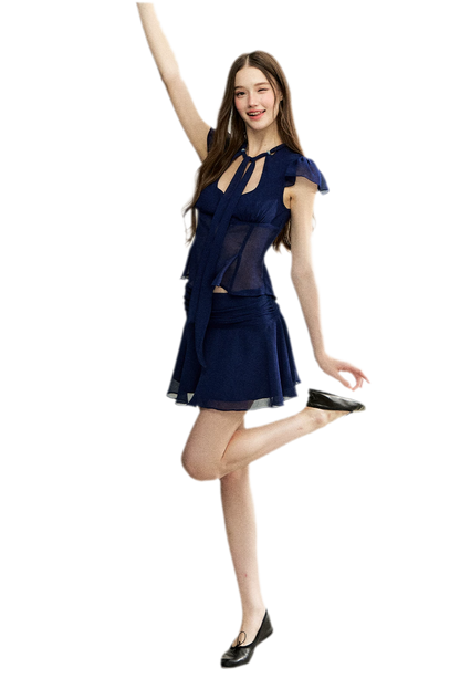 Faux Silk Top Skirt