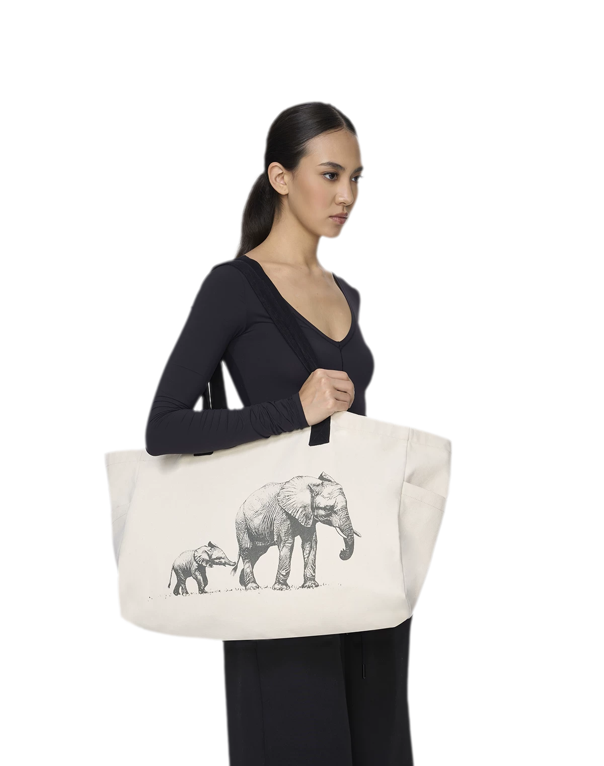 Canvas Elephant Tote Bag