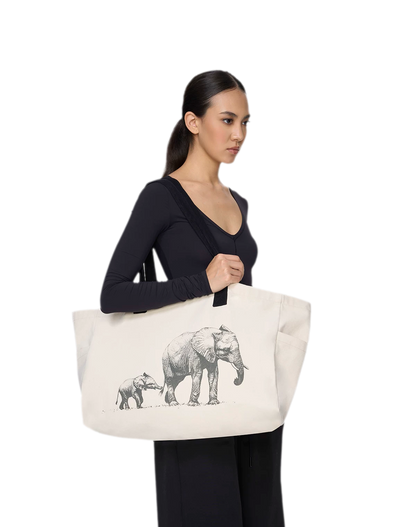 Canvas Elephant Tote Bag
