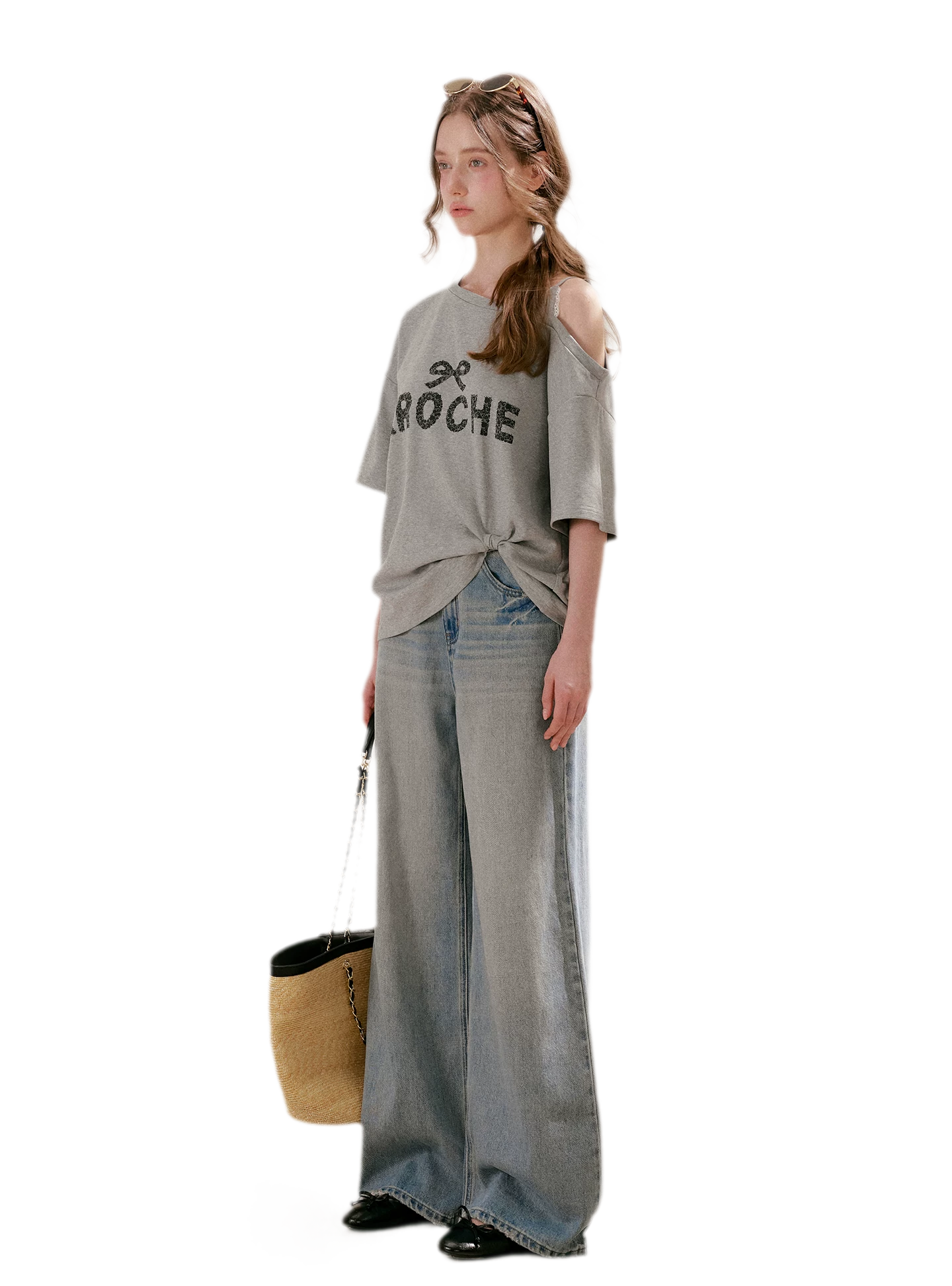 Off-Shoulder Logo T-Shirt