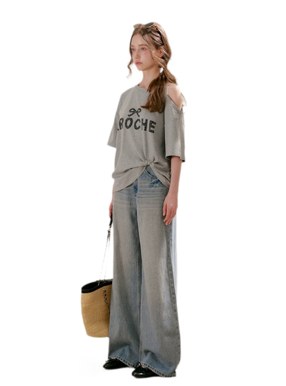 Off-Shoulder Logo T-Shirt