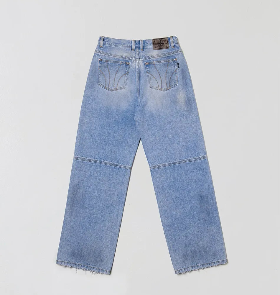 Cross Statue Wide Straight Jeans