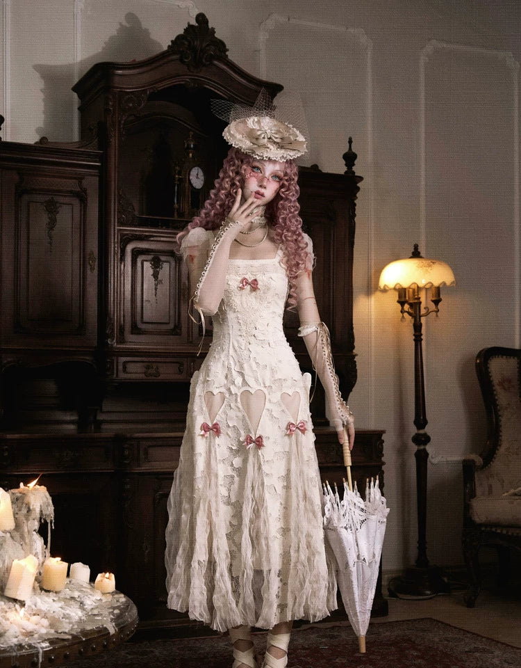 Cotton Lace Cutout Maxi Dress