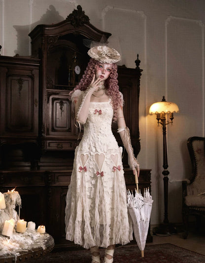 Cotton Lace Cutout Maxi Dress