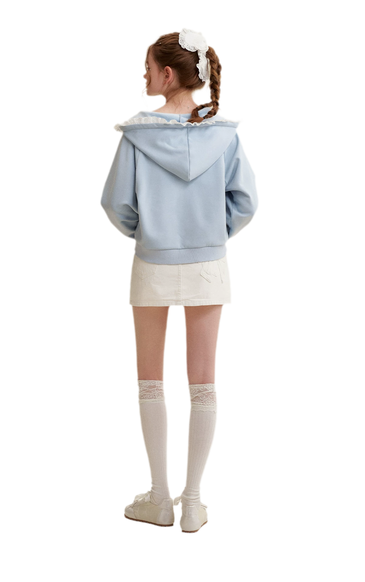 Bow A-Line Denim Skirt