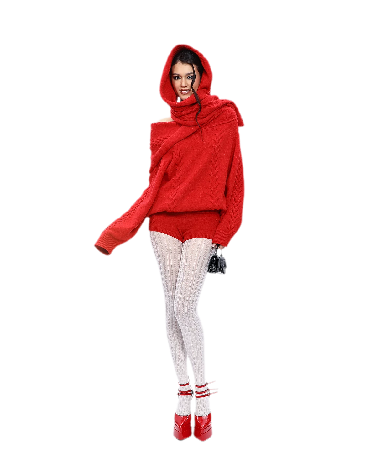 Conjunto de punto trenzado afelpado
