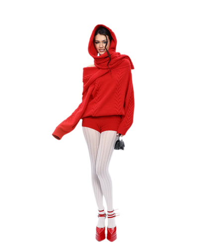 Conjunto de punto trenzado afelpado
