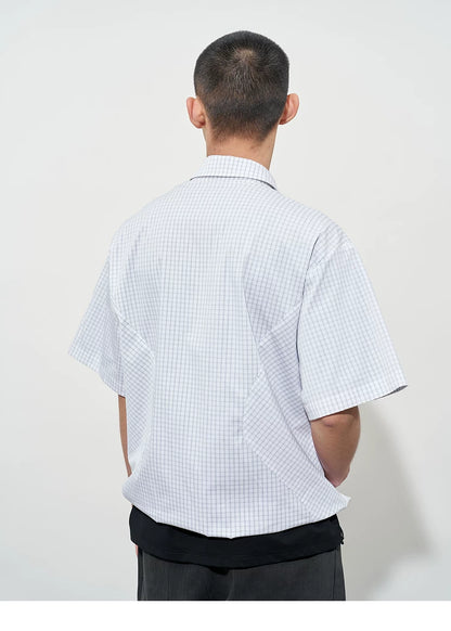 Structured Plaid Short-Sleeve Shirt
