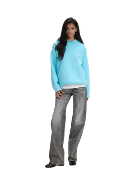 Brushed Hooded Cropped Sweatshirt
