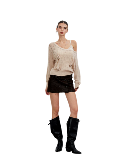 Vintage Utility Belted Mini Skirt