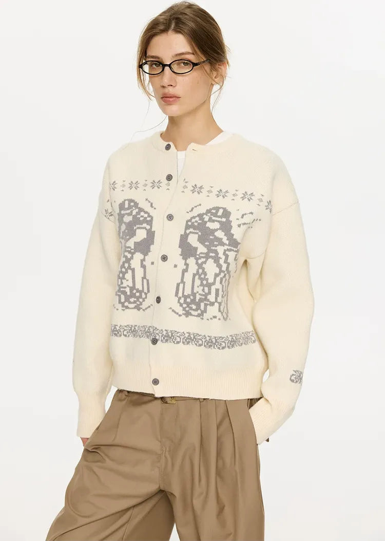 Fair Isle Relaxed Cardigan Sweater