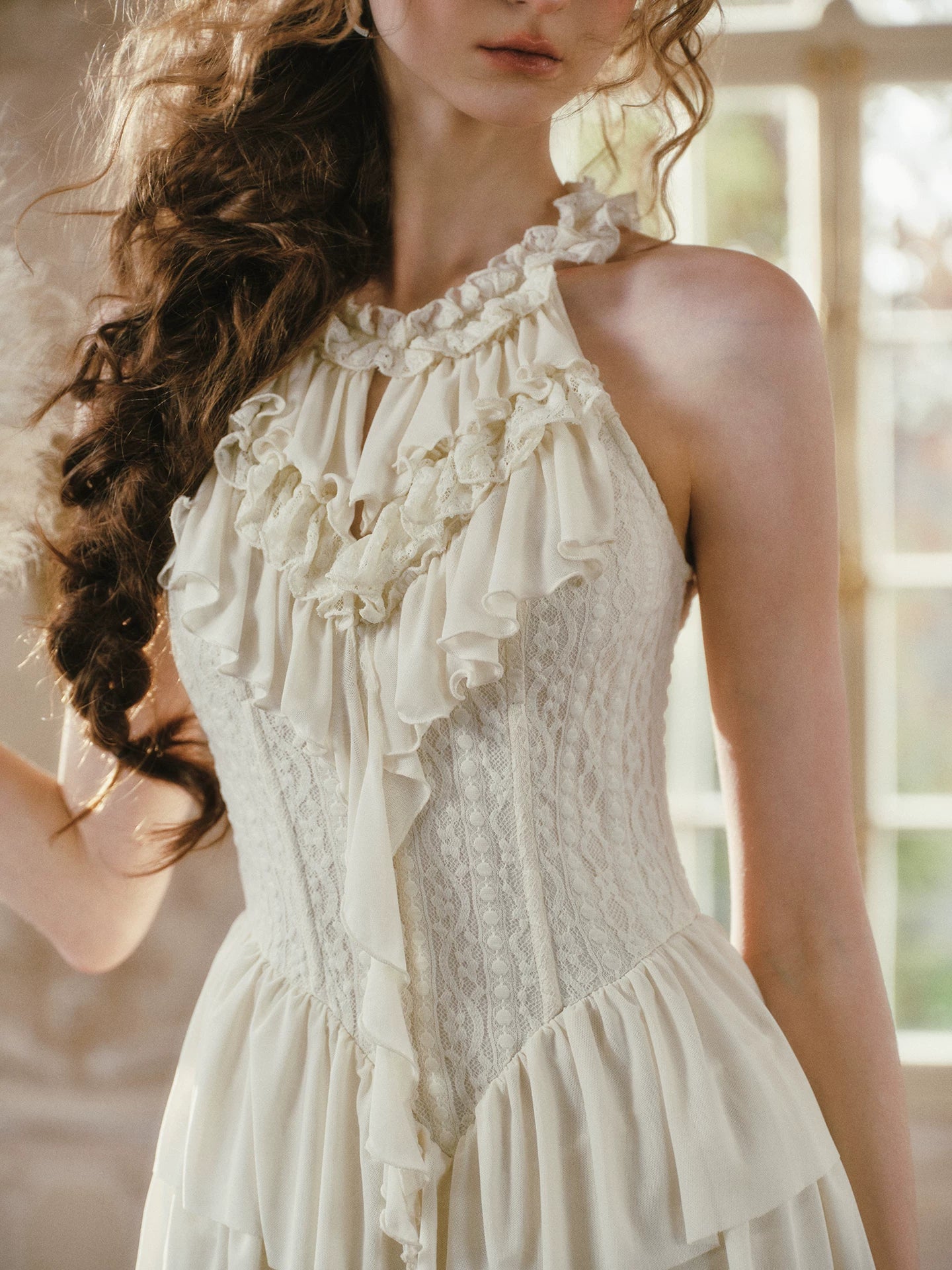Ruffled Corset Fishbone Dress