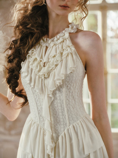 Ruffled Corset Fishbone Dress