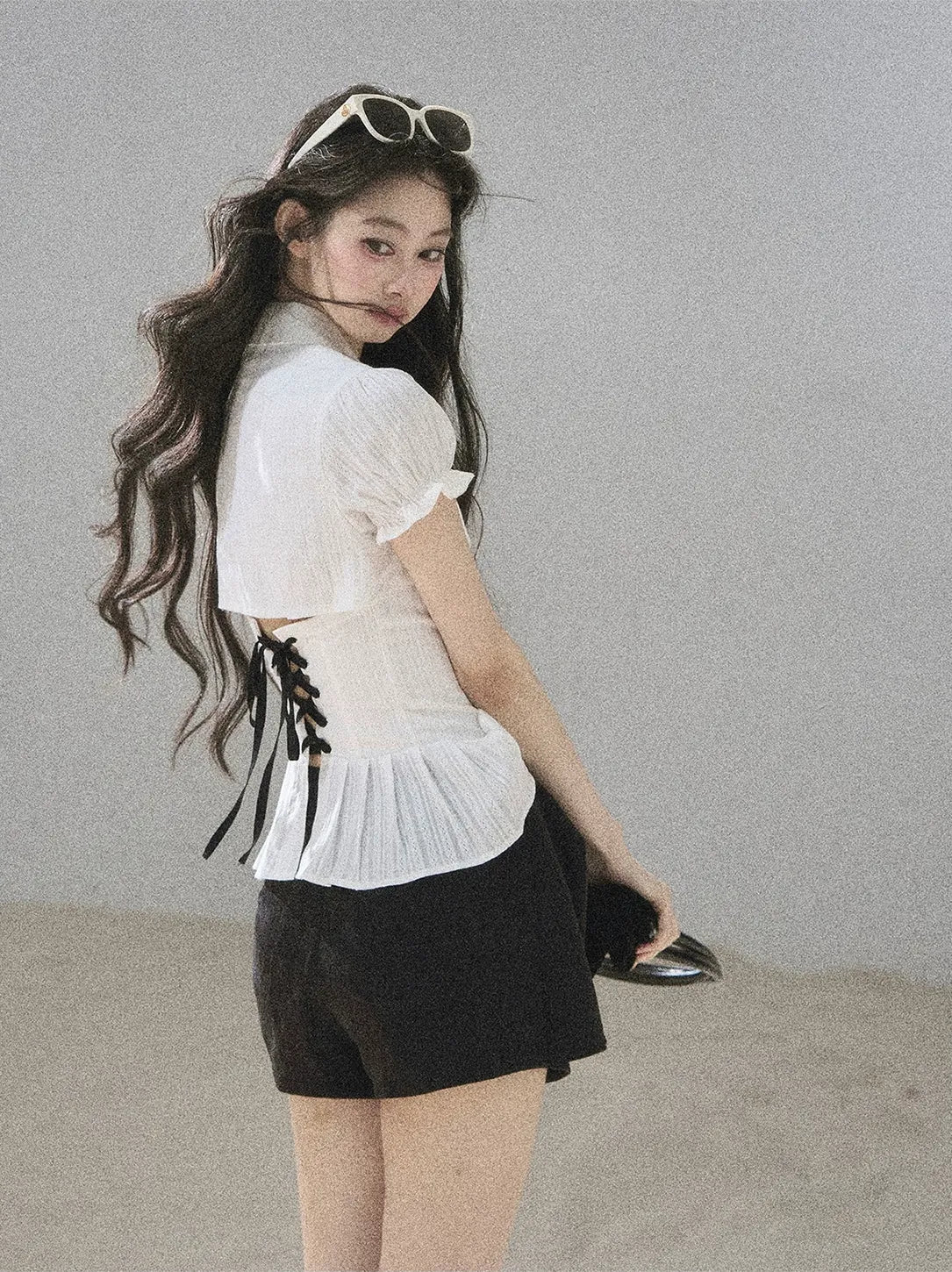 Textured Puff Sleeve Blouse