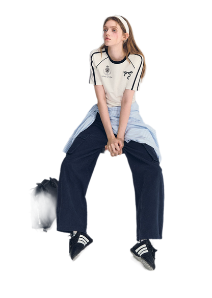Embroidered Crop T-shirt