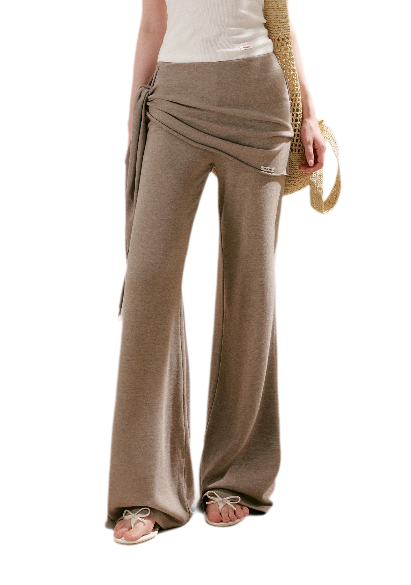 Wrap Tie Flared Pants
