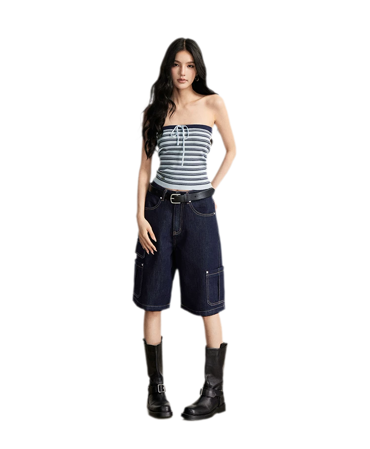 Wide-Leg Cargo Shorts