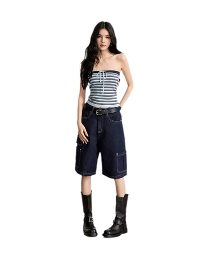Wide-Leg Cargo Shorts