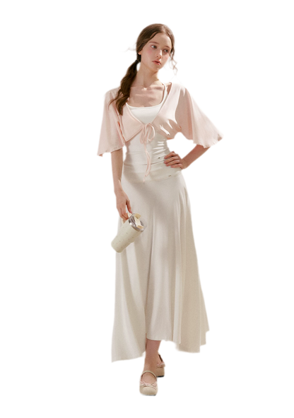 Airy Cloud Feel Halter U-Neck Vest and Batwing