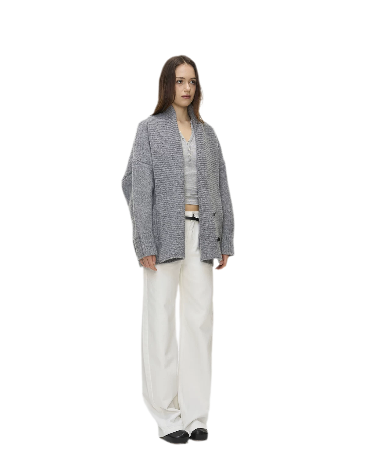 Dense Knit Shawl Cardigan