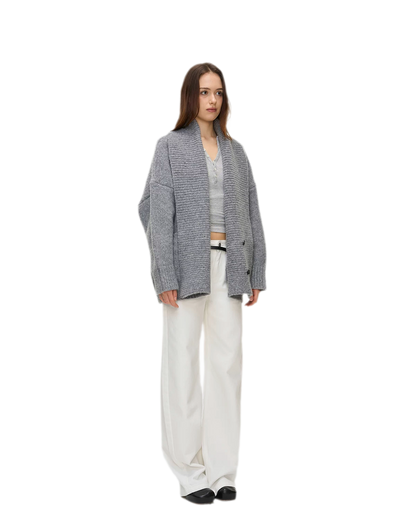 Dense Knit Shawl Cardigan